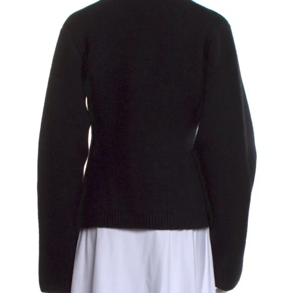 KHAITE Black Button-Up Sweater